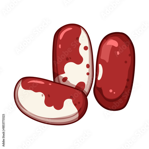 Group of borlotti - cranberry - beans with red and white speckled skins, close up on a white background highlighting plant based, vegan friendly protein and natural ingredient quality