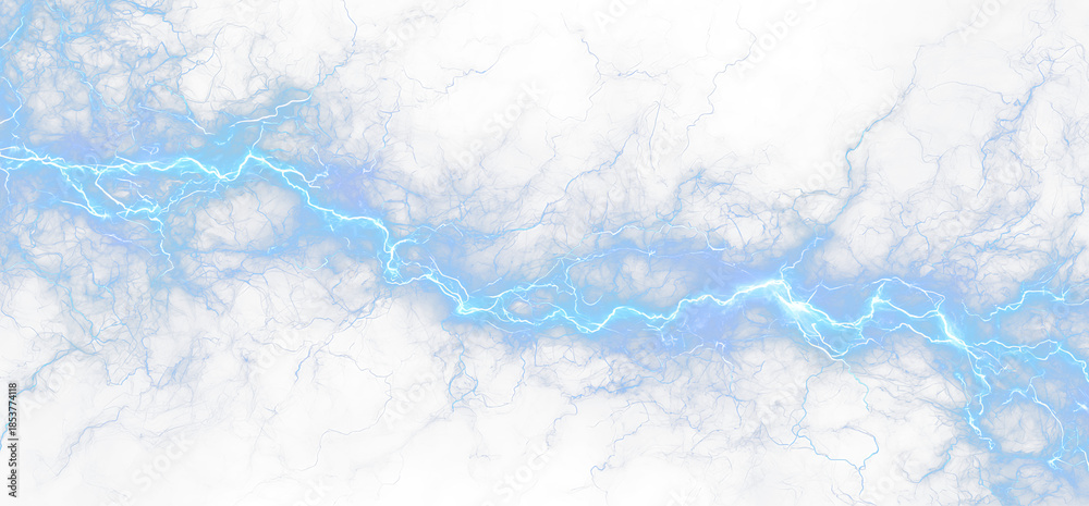 Fototapeta premium Electric Lightning Bolt with Sparks and Energy PNG Overlay