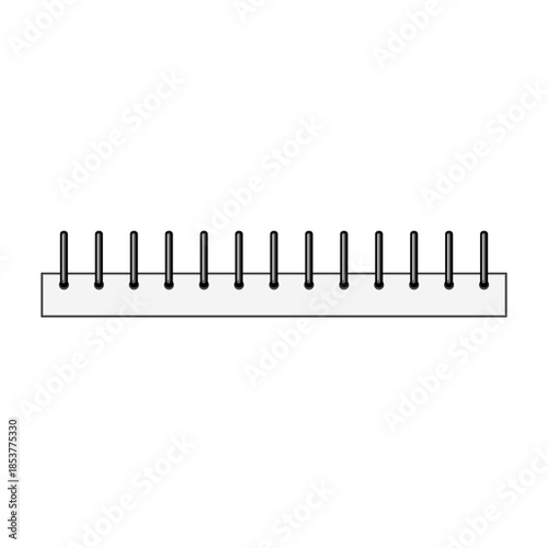 Spiral binding comb featuring a row of black loops on a transparent plastic strip, providing a versatile design element for stationery, books, and educational materials