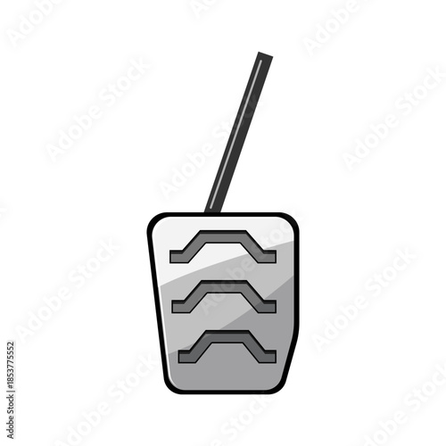 Vehicle driver pressing car pedal, representing speed, control, and acceleration, suitable for automotive graphics, user interfaces, or instructional materials