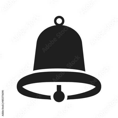 Black Christmas Icon. Vector Icon of Christmas bells ringing