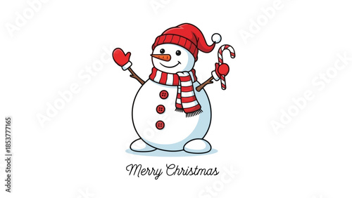 Festive Snowman A Charming Holiday Illustration for Christmas Celebrations