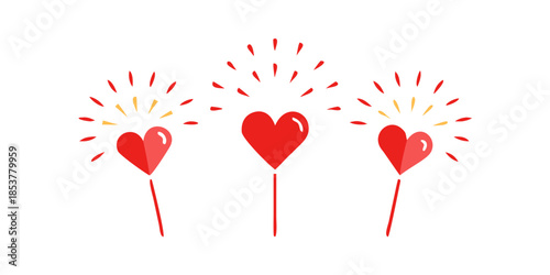 Celebratory hearts sparkler