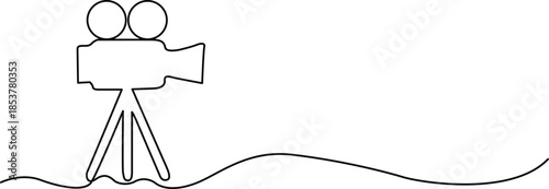 Classic film camera on tripod Vector