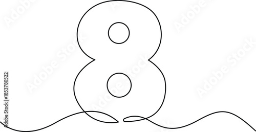 Illustrated number eight Vector