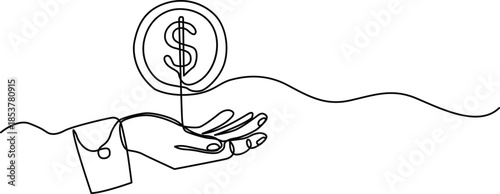 Hand holding dollar sign Vector