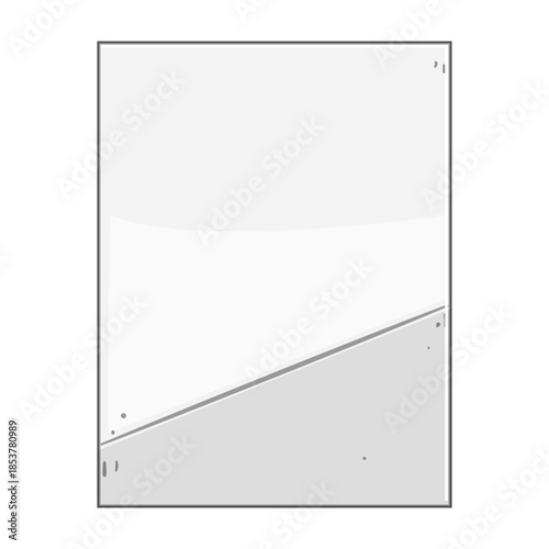 White paper sheet with a gray folded corner element providing a dynamic visual division and creating copy space for text or design on a clean background
