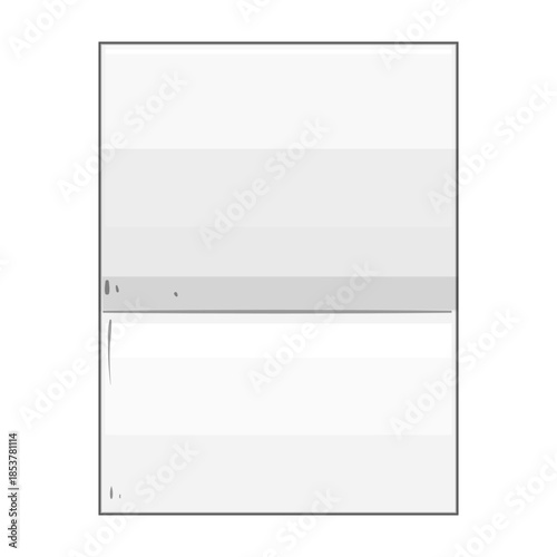 White paper sheet folded horizontally, creating a blank space for text or design, ideal for mockups, documents, or informational graphics with clean edges and clear definition