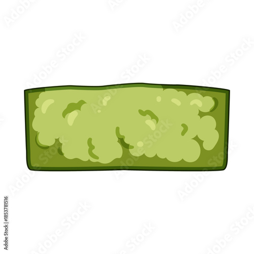 Garden hedge or shrub creating a natural boundary, isolation, or privacy element, seen from an aerial perspective on a white background, representing landscape design and plant features