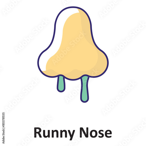 Runny Nose Vector Icon which can easily modify or edit