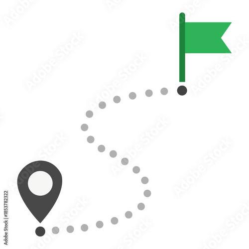 Navigational Journey An illustrated route, tracing the path from a starting point to a destination. The image embodies the concepts of guidance, planning, and goal setting