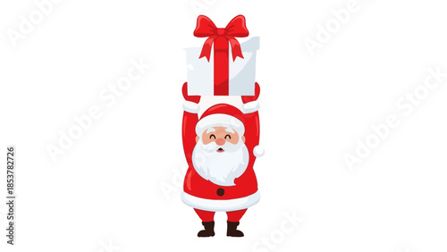 Santa Claus Holding a Christmas Gift Festive Illustration for the Holiday Season