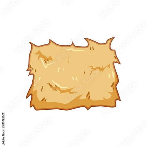 Stylized haystack illustration depicting dry grass fibers, offering a natural element for farming, harvest, or countryside themes on a white background