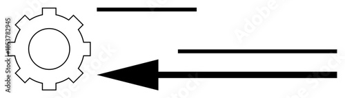 Workflow concept. Gear symbol with arrows process, direction, and tasks in business workflow. Workflow for management tools, system operations, automation, and engineering