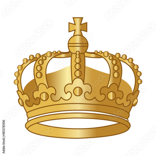 Golden Crown of Royalty An intricate, ornate golden crown, a symbol of sovereignty and regal authority, meticulously rendered with precise detail, radiating luxury and timeless elegance.