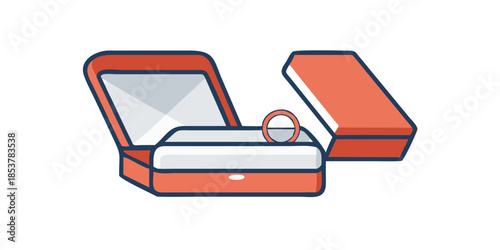 Open ring box with diamond