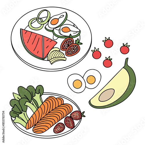 Healthy breakfast plates