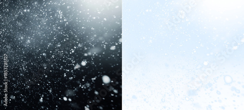 Tableau sur toile Epic snowing storm with heavy snowfall and swirling snow in cold wind