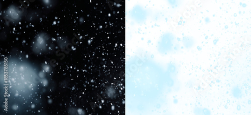 Vászonkép Epic snowing storm with heavy snowfall and swirling snow in cold wind
