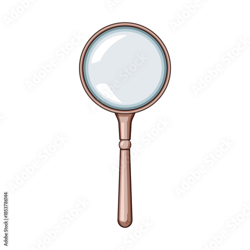 Magnifying glass illustrating concepts of search, analysis, and discovery, focusing on finding information, exploring details, and performing thorough investigation