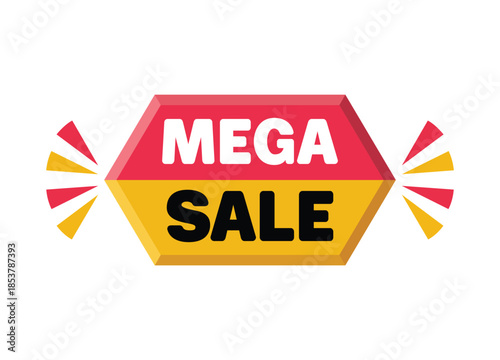 Mega Sale Promotional Discount Banner Illustration