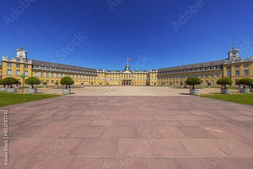 Frontal view of the Karlsruhe Palace, the former residence of the rulers of Baden