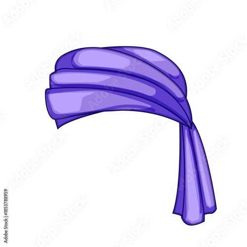 Purple oriental turban representing traditional headwear and cultural apparel, symbolizing eastern traditions, royalty, and historical dress for various characters, designs, or themes