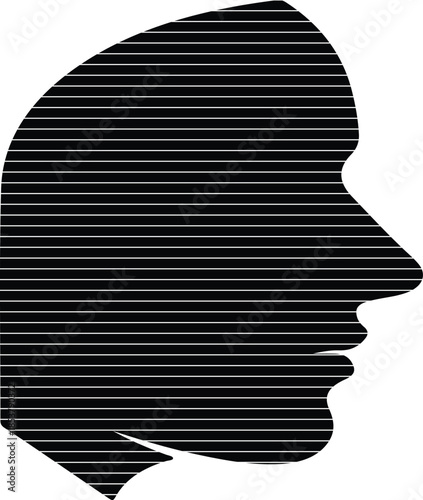 Optical Illusion Vector Silhouette of Two Faces Man and Woman Profile Line Art Graphic isolated PNG with Transparent Background