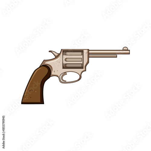 Detailed classic revolver weapon showcasing concepts of crime, law enforcement, and personal protection, often associated with old west stories and defense