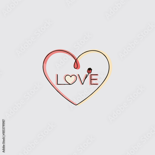 Valentine's Day elements Vector Illustration