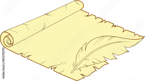 Ancient Scroll with Feather