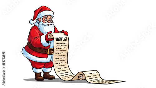 Santa Claus Reviews a Lengthy Wish List, Ensuring a Jolly Christmas for All the Good Children