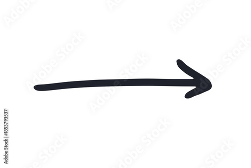 Hand-Drawn Black Marker Arrow Sign Isolated on Transparent Background