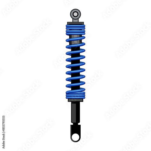 Blue coil spring shock absorber providing essential cushioning and dampening for vehicle suspension, designed to absorb impact and ensure a smooth ride in cars, motorcycles, or off road vehicles