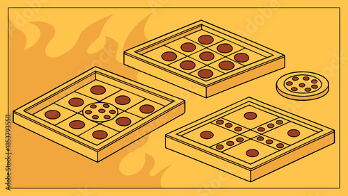 Collection of Board Games on Orange Background