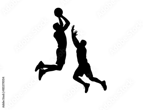 silhouettes of jumping people
