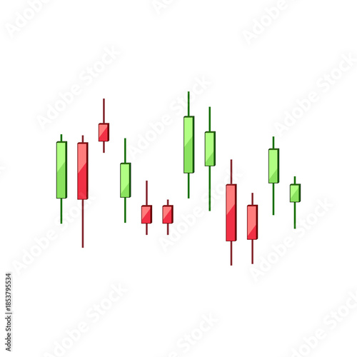 Candlestick chart displaying financial market data, representing stock price fluctuations and investor sentiment for trading analysis and investment strategies
