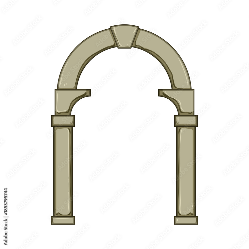 Naklejka premium Stone arch gate concept representing an ancient or classic architectural entrance, perfect for illustrating historical passages, medieval doorways, or symbolic portals in game or graphic design