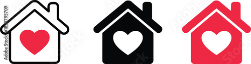  Home Icon Set – Symbols of Love, Shelter, and Belonging