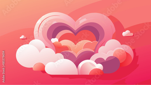 pink hearts background vector