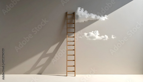 Minimal ladder scene, illustrating ambition, career growth, and future opportunity.
