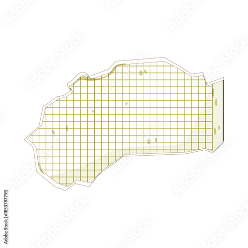 Irregularly shaped piece of torn notebook grid paper presenting a rough, textured surface with copy space, ideal for notes, messages, or design elements