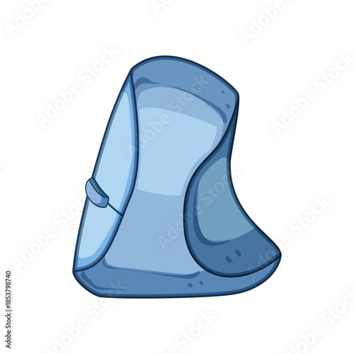 Vertical ergonomic computer mouse illustration showing a comfortable design for healthy computing, supporting natural hand posture and preventing repetitive strain injury