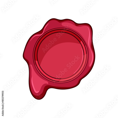 Red wax seal stamp featuring a blank circular impression, symbolizing authenticity, quality, and official approval for secure documents and important communications