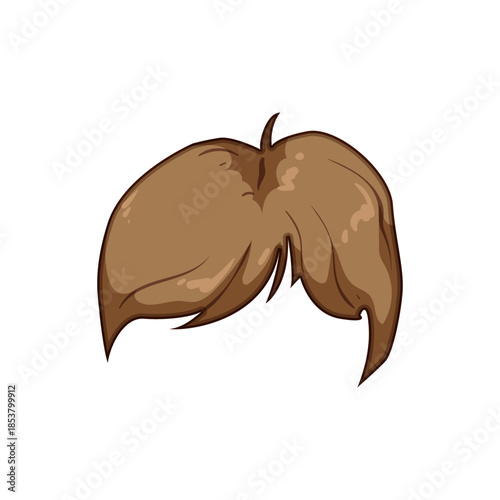 Brown hair object creating a versatile accessory for fashion, character design, dress up, and digital avatar representation, illustrating a new hairstyle concept