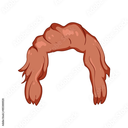 Brown red wig in a slightly messy and voluminous style for a male character, depicting hair fashion, disguise, and accessory concepts on a white background