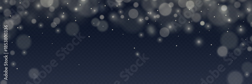 Dark abstract bokeh background with glowing light particles.