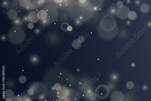 Dark abstract bokeh background with glowing light particles.