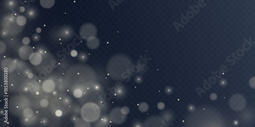 Dark abstract bokeh background with glowing light particles.