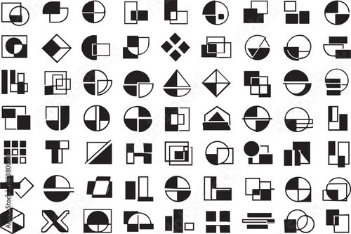 Modern elegant decorative ornaments and abstract line design elements